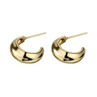 Sterling zilver sieraden oorbellen, 925 sterling zilver, gold plated, voor vrouw, 18x7mm, Verkocht door pair