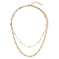 Collana Multi strato, 304 acciaio inox, with 1.97inch extender chain, Doppio strato & gioielli di moda & unisex, nessuno, Lunghezza Appross. 17.72 pollice, Venduto da PC