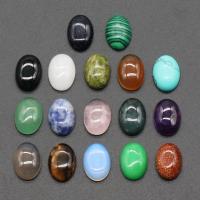 Gemstone Cabochons, Natursten, poleret, du kan DIY, flere farver til valg, 10x14mm, Solgt af PC