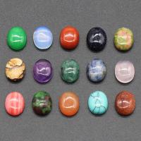 Gemstone Cabochons, Natursten, poleret, du kan DIY, flere farver til valg, 8x10mm, Solgt af PC