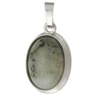 Bijoux Pendentifs en pierres gemmes, laiton, avec Labradorite, bijoux de mode & DIY, gris, 17x25x8mm, Trou:Environ 5mm, Vendu par PC