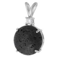 Gemstone Pendants Jewelry Brass with Lava fashion jewelry & DIY black Approx 4mm Sold By PC