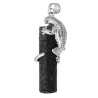 Pingentes em  jóias, cobre, Lagarto, joias de moda & DIY, preto, 16x46x14mm, Buraco:Aprox 5mm, vendido por PC