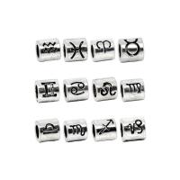 Zink Alloy Smycken Pärlor, Kolonn, silver pläterad, DIY, silver, nickel, bly och kadmium gratis, 7x6mm, Säljs av Bag