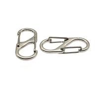 Sinc Alloy Carabiner Fáinne Eochracha, plátáilte, ilfheidhmeach & DIY, dath bunaidh, 35x14.50mm, Díolta De réir PC