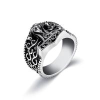 304 roestvrij staal Finger Ring, Ronde, plated, mode sieraden & verschillende grootte voor keus & voor de mens, zilvergrijs, Verkocht door PC