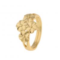 Kubieke Circonia Micro Pave Brass Ring, Messing, gold plated, Verstelbare & micro pave zirconia & voor vrouw, Verkocht door PC