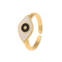 metal Anillo de dedo Cuff, chapado en color dorado, Ajustable & para mujer & esmalte, Vendido por UD