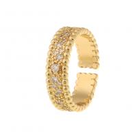 Kubieke Circonia Micro Pave Brass Ring, Messing, gold plated, Verstelbare & uniseks & micro pave zirconia, meer kleuren voor de keuze, Verkocht door PC