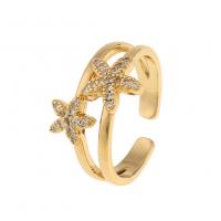 Kubieke Circonia Micro Pave Brass Ring, Messing, gold plated, Verstelbare & uniseks & micro pave zirconia, meer kleuren voor de keuze, Verkocht door PC