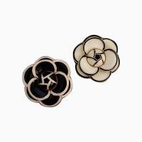 El esmalte Broche, aleación de zinc, Flor, chapado en color dorado, para mujer, más colores para la opción, libre de níquel, plomo & cadmio, 40mm, 10PCs/Grupo, Vendido por Grupo