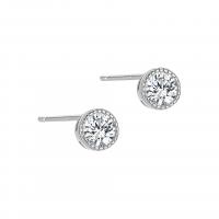 925 Sterling Sølv Stud Earring, forgyldt, forskellig størrelse for valg & for kvinde & med rhinestone, flere farver til valg, Solgt af par