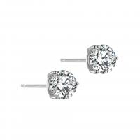 925 Sterling Sølv Stud Earring, forgyldt, for kvinde & med rhinestone, flere farver til valg, 6.50mm, Solgt af par