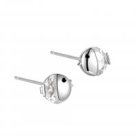 925 Sterling Sølv Stud Earring, Fisk, forgyldt, for kvinde & med rhinestone, flere farver til valg, 6mm, Solgt af par