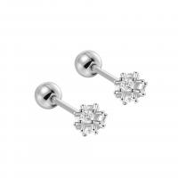 925 Sterling Sølv Stud Earring, forgyldt, for kvinde & med rhinestone, flere farver til valg, 3.50mm, Solgt af par