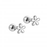 925 Sterling Sølv Stud Earring, Flower, forgyldt, for kvinde, flere farver til valg, 4.20mm, Solgt af par