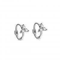 925 Sterling Silver Lever Back Earring plated for woman & with rhinestone Sold By Pair