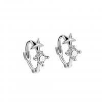 925 Sterling Silver Lever Back Earring plated for woman & with rhinestone Sold By Pair