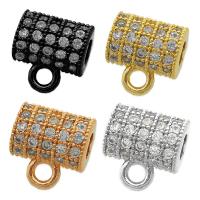 Terningformet Zirkon Micro Pave Messing vedhæng, Micro Pave cubic zirconia, flere farver til valg, 8x7.50mm, 3pc'er/Bag, Solgt af Bag