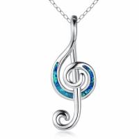 Mässing Smycken Hängen, med Artificiell + Opal, Music Note, plated, blandade färger, 3-40mm, Säljs av PC