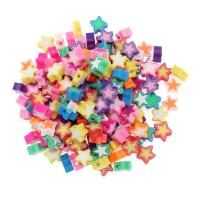 Grânulos de argila de polímero, Estrela, estufagem de verniz, DIY, cores misturadas, 7-10mm, 100PCs/Bag, vendido por Bag