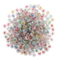 Numero Acrylic Bead, acrilico, DIY & luminoso & smalto, colori misti, 4x7mm, 100PC/borsa, Venduto da borsa