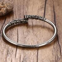 Titanium Staal Manchet Bangle, mode sieraden & voor de mens, meer kleuren voor de keuze, 4mm, Lengte Ca 7.48 inch, Verkocht door PC