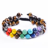 Gemstone Bracciali, pietra preziosa, with Cordone di nodi & ottone, fatto a mano, Doppio strato & materiali diversi per la scelta & unisex, 16mm, Lunghezza Appross. 7.5-11.8 pollice, Venduto da PC