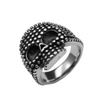 acero inoxidable 304 anillo, Calavera, chapado, Joyería & diverso tamaño para la opción & para hombre, más colores para la opción, Vendido por UD