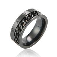 304 Stainless Steel Finger Ring Round plated fashion jewelry & for man Sold By PC