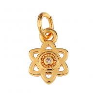 Cubic Zirconia Micro Pave Brass Pendant gold color plated & micro pave cubic zirconia Sold By PC