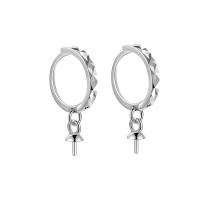 925 Sterling Silver Huggie Hoop Earring Finding plated & for woman & faceted 8.5mm 10.5mm Sold By Pair