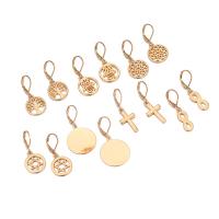 Sinc Alloy Lever Ar ais Earring, cóimhiotal since gearrthóg lever earring ar ais, plátáilte, do bhean, órga, 31mm, Díolta De réir Péire