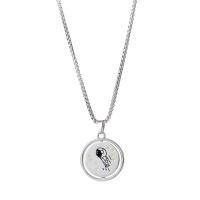 Stainless Steel Trui Collier, 304 roestvrij staal, 304 roestvrij staal karabijn, voor de mens, zilver, 27mm, Lengte 70 cm, Verkocht door PC