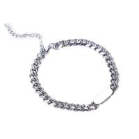 Acier titane bracelet, acier de titane fermoir homard, antifatigue & pour femme, argent, 7x17mm, Longueur 20 cm, Vendu par PC