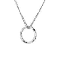 Collier en alliage de zinc Pull, Alliage de zinc fermoir homard, unisexe, argent, 25mm, Longueur 60 cm, Vendu par PC