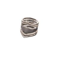 Sinc Alloy Finger Ring, jewelry faisin & do bhean, dath bunaidh, 17mm, Díolta De réir PC