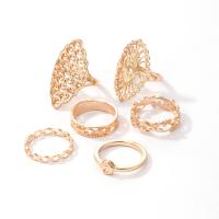 Zinklegering Ring Set, Zinc Alloy, 6 stuks & mode sieraden & voor vrouw, gouden, Verkocht door Stel