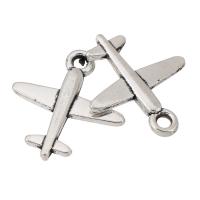 Zinc Alloy Pendler, Airplane, antik sølv farve forgyldt, Unisex, sølv, nikkel, bly & cadmium fri, 16x18x2mm, Hole:Ca. 2mm, Solgt af KG