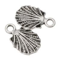 Zinc Alloy Pendler, Shell, antik sølv farve forgyldt, Unisex, sølv, nikkel, bly & cadmium fri, 11x17x2mm, Hole:Ca. 2.5mm, Solgt af KG