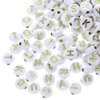 Alphabet Acryl Perlen, rund, DIY & Emaille, keine, 5x10mm, 100PCs/Tasche, verkauft von Tasche