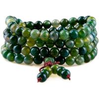 Moss Agate Wrap Bracelet, χειροποίητο, πολυστρωματικές & για άνδρες και γυναίκες & προστασία από την ακτινοβολία, Περίπου 108PCs/Strand, Sold Με Strand