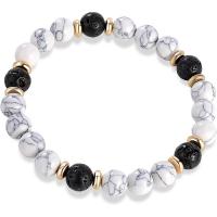 Gemstone Bracciali, magnesite, with lava & ottone, fatto a mano, unisex & protezione dalle radiazioni, 8mm, Lunghezza Appross. 7.48 pollice, Venduto da PC