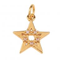 Cubic Zirconia Micro Pave Brass Pendant gold color plated & micro pave cubic zirconia Sold By PC