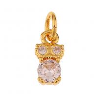 Cubic Zirconia Micro Pave Brass Pendant gold color plated & micro pave cubic zirconia Sold By PC