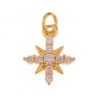 Cubic Zirconia Micro Pave Brass Pendant gold color plated & micro pave cubic zirconia Sold By PC