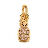 Cubic Zirconia Micro Pave Brass Pendant gold color plated & micro pave cubic zirconia Sold By PC