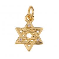 Cubic Zirconia Micro Pave Brass Pendant gold color plated & micro pave cubic zirconia Sold By PC