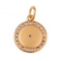 Cubic Zirconia Micro Pave Brass Pendant gold color plated & micro pave cubic zirconia Sold By PC