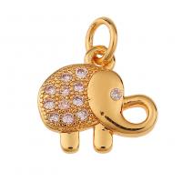 Cubic Zirconia Micro Pave Brass Pendant gold color plated & micro pave cubic zirconia Sold By PC